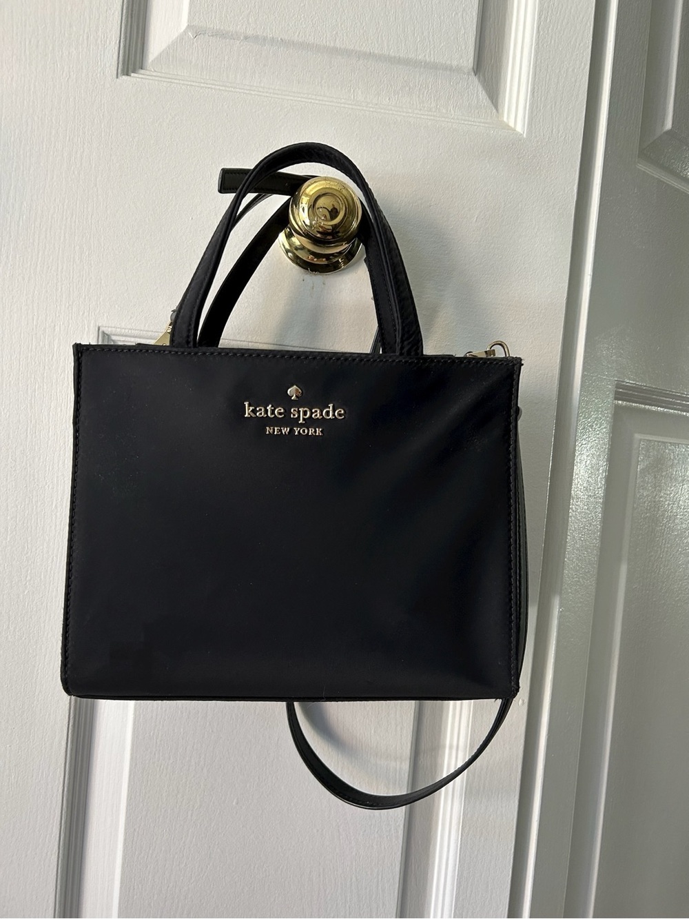kate spade New York Black Nylon Top-Handle Tote